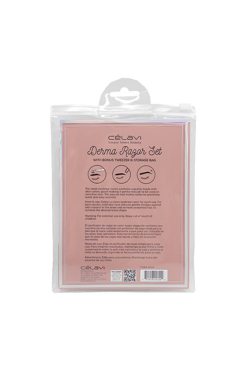 Celavi 45618 Derma Razor Set With Tweezer & Storage Bag