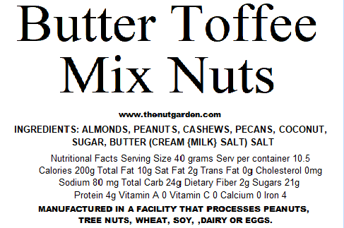 Mixed Nuts, Butter Toffee (12 oz)