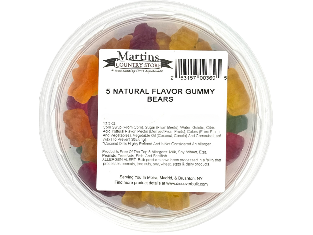 Martin's Country Store LLC - GUMMY BEARS 5 NATURAL FLAVORS 13.3oz