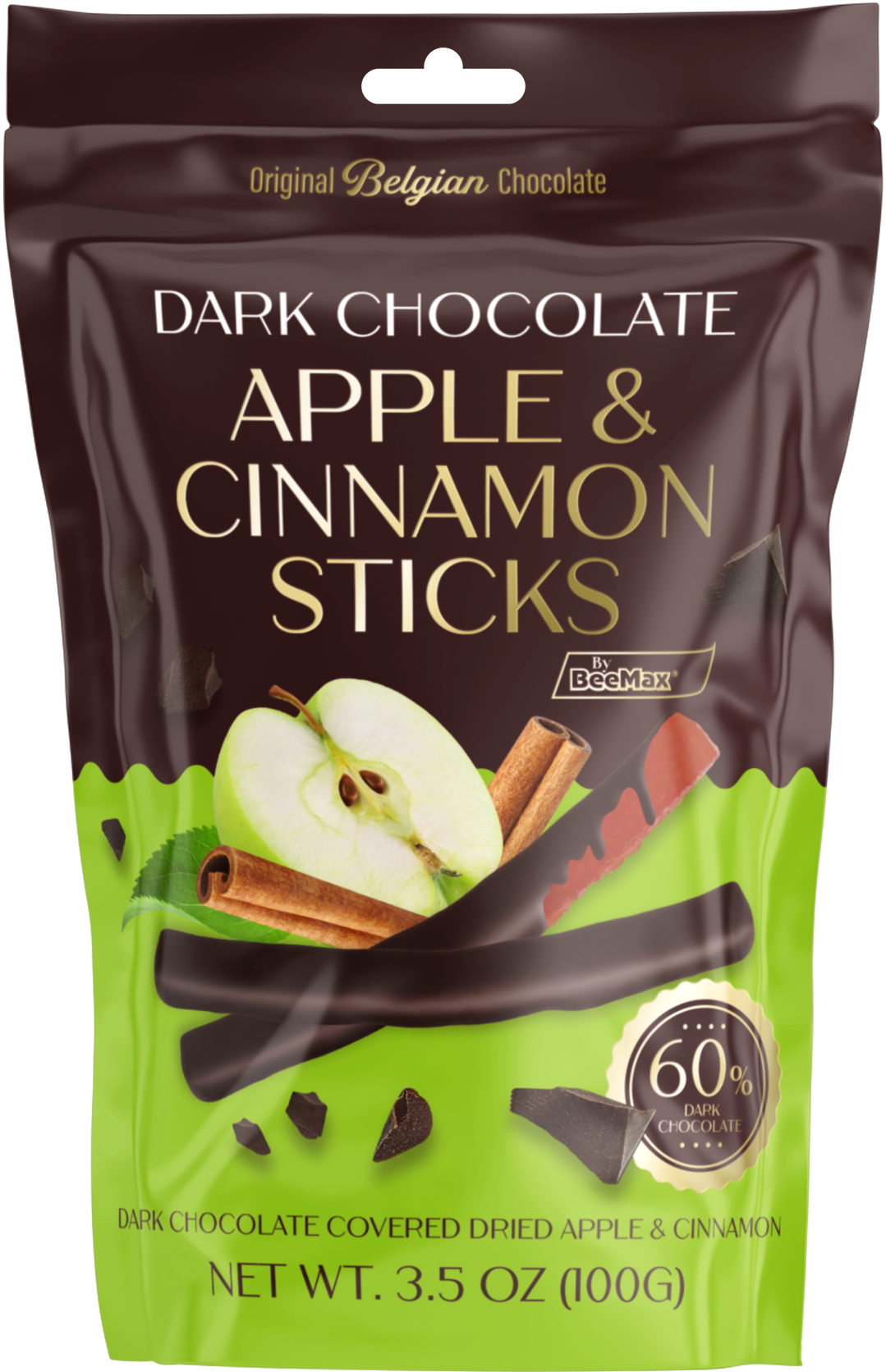 Beemax - Dark Chocolate-Covered Dried Apple & Cinnamon Sticks