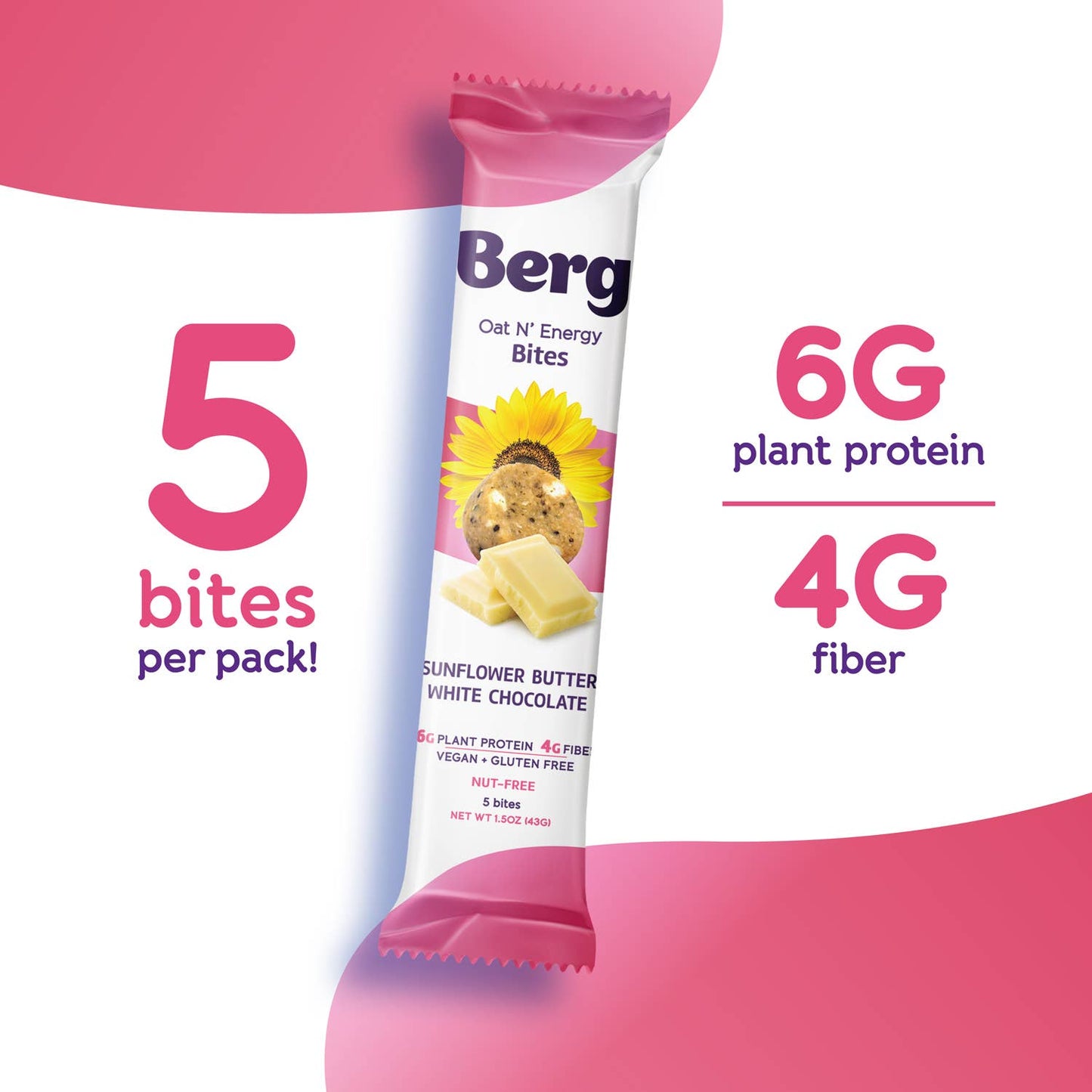 1.5oz Sunflower Butter White Chocolate Energy Bites