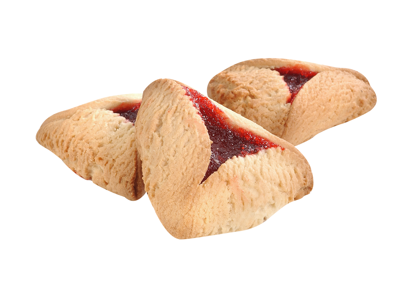 Raspberry and apricot hamentashen