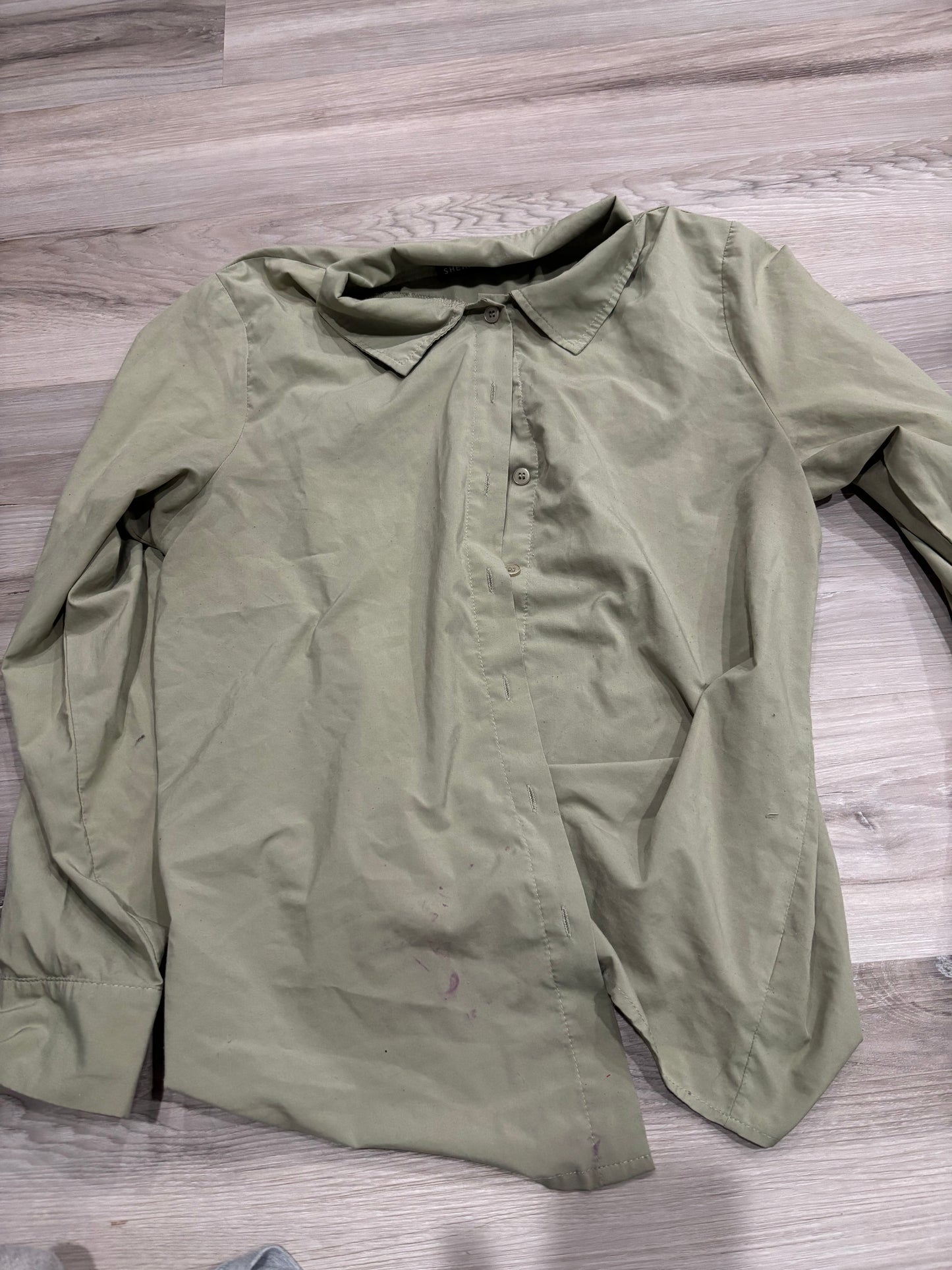 Juniors small green blouse