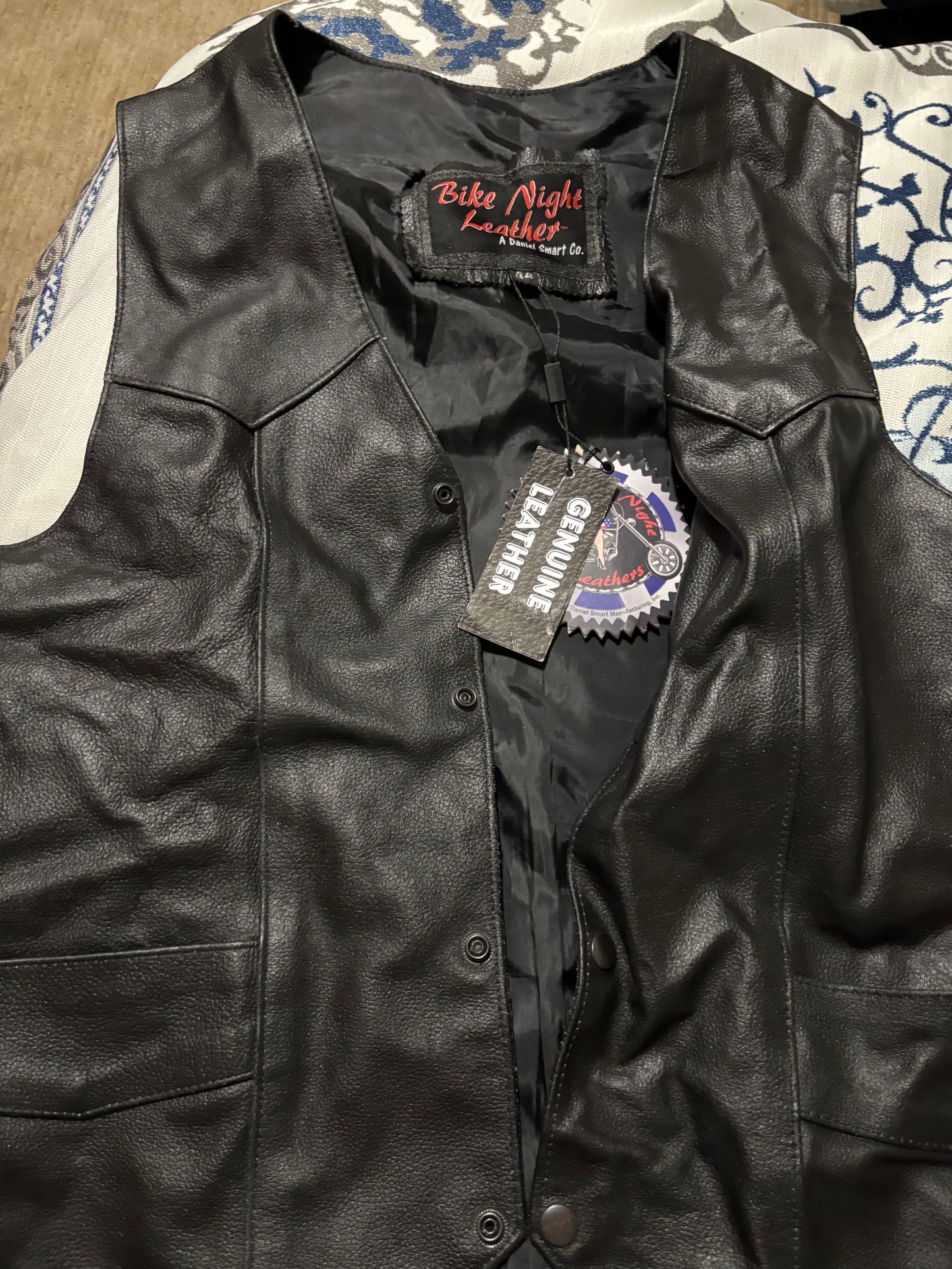 Bike night leather vest