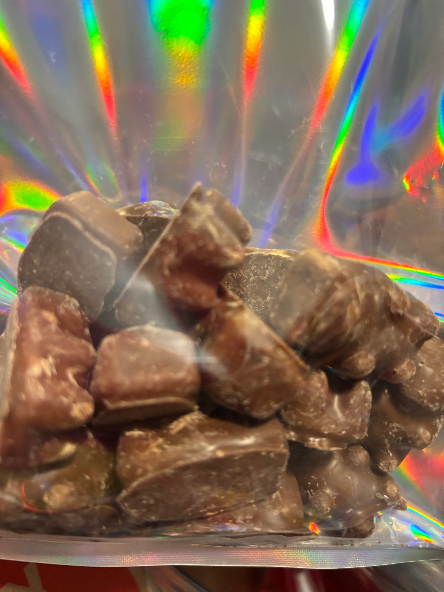 Milk chocolate covered cinnamon bears