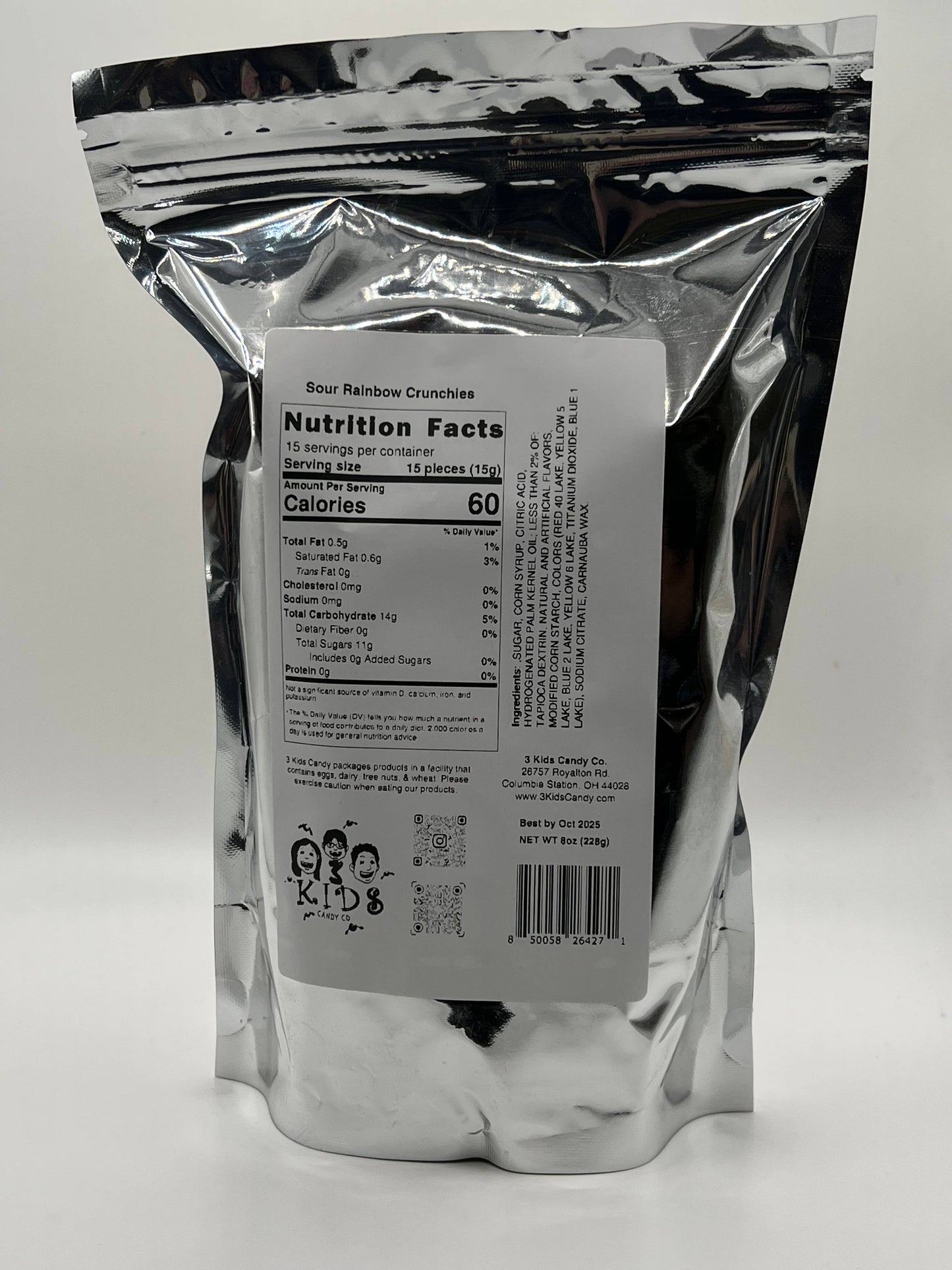 Freeze Dried Rainbow Crunchies Sour(Made from Sour Skittles)