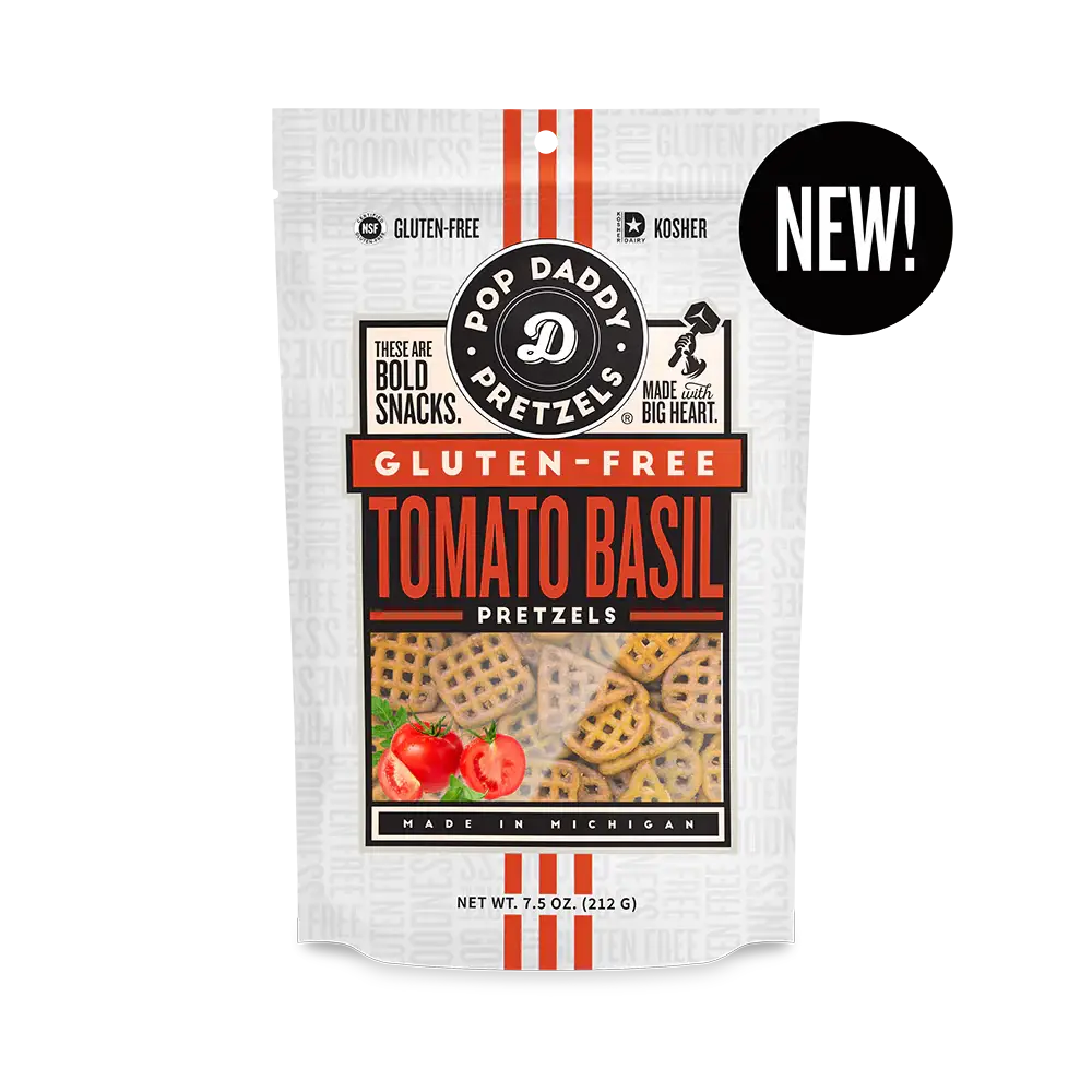 NEW Gluten-Free Tomato Basil Seasoned Pretzels 7.5 oz