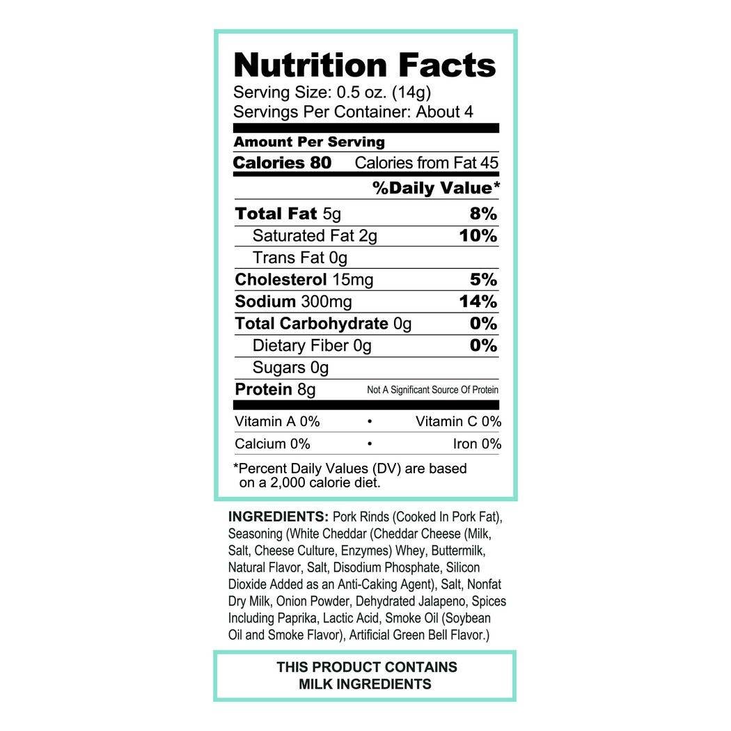 Smoky Jalapeno &Cheese Pork Rinds 1.75oz Bag
