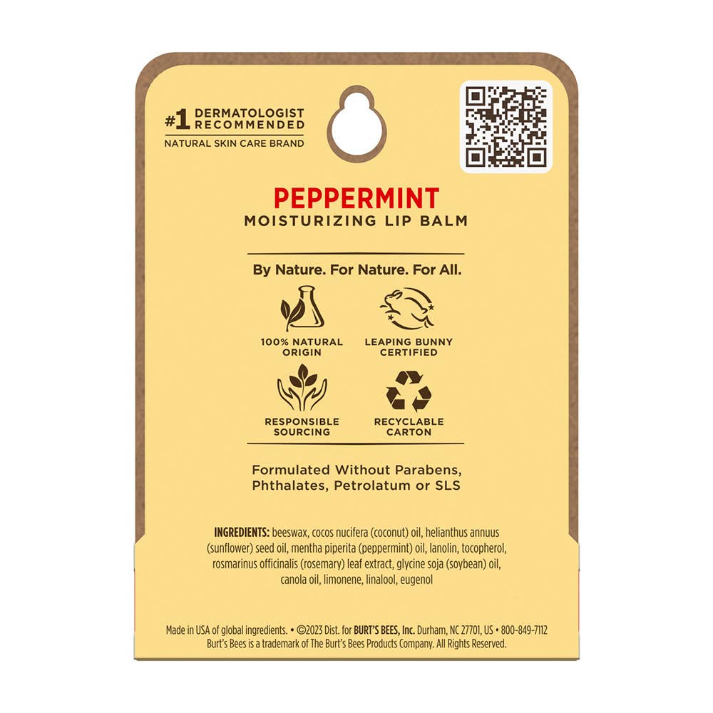 Burt's Bees - Holiday Peppermint Moisturizing Lip Balm Blister Box