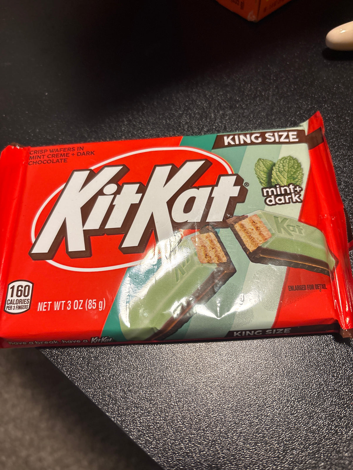 King size dark chocolate mint KitKat