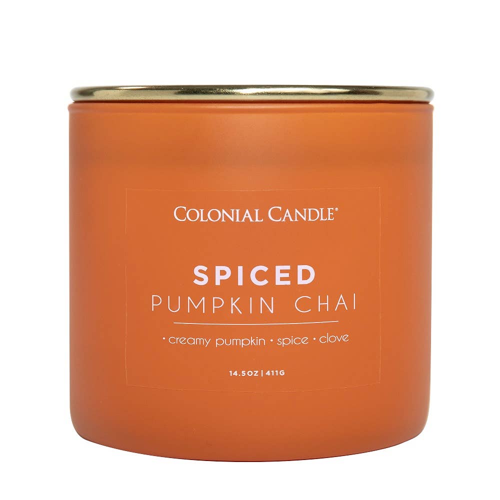 MVP Group International INC - Spiced Pumpkin Chai Scented Candle, Soy Blend Wax, 14.5oz