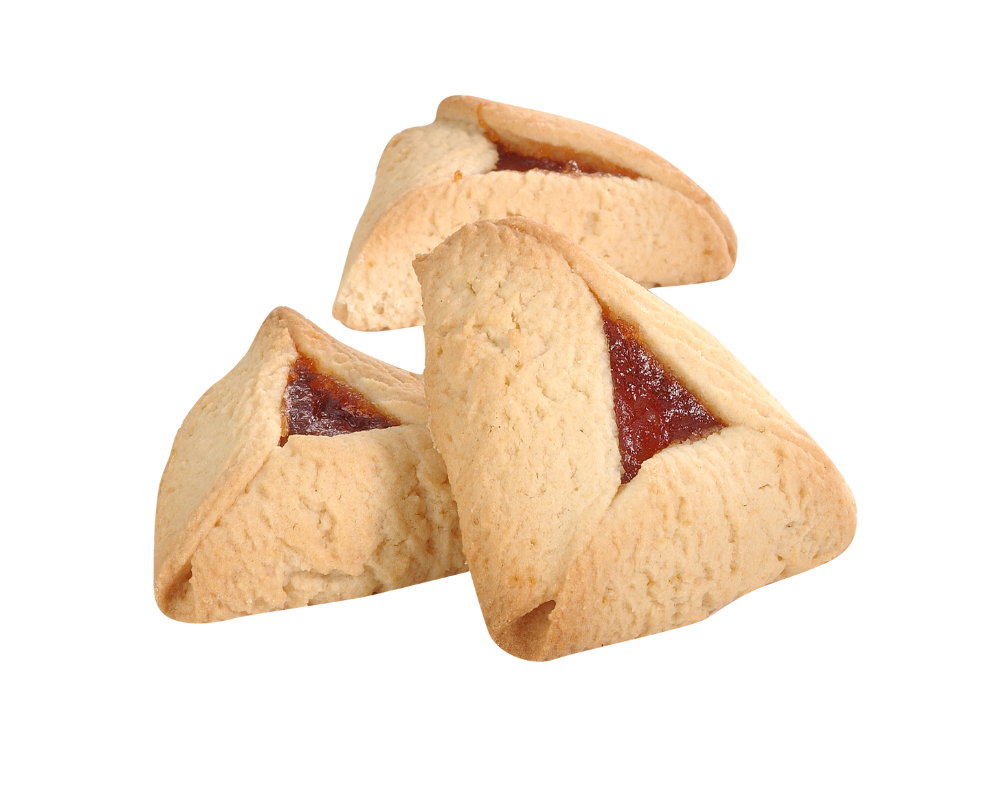 Raspberry and apricot hamentashen