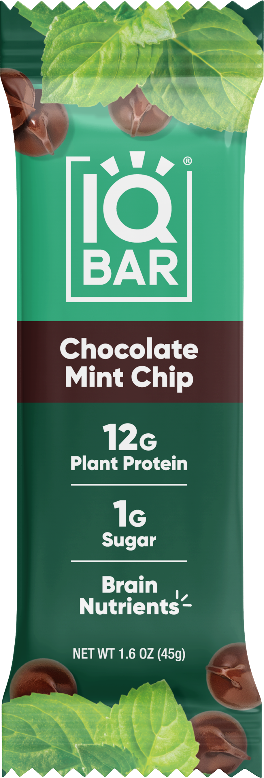 IQBAR Chocolate Mint Chip | Brain + Body Keto Protein Bars 1 bar