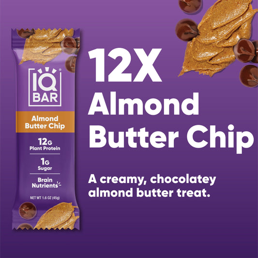 IQBAR Almond Butter Chip | Brain + Body Keto Protein Bars