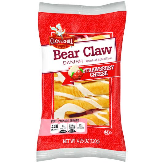 Cloverhill Strawberry Cheese Claw Danish 4.25 oz