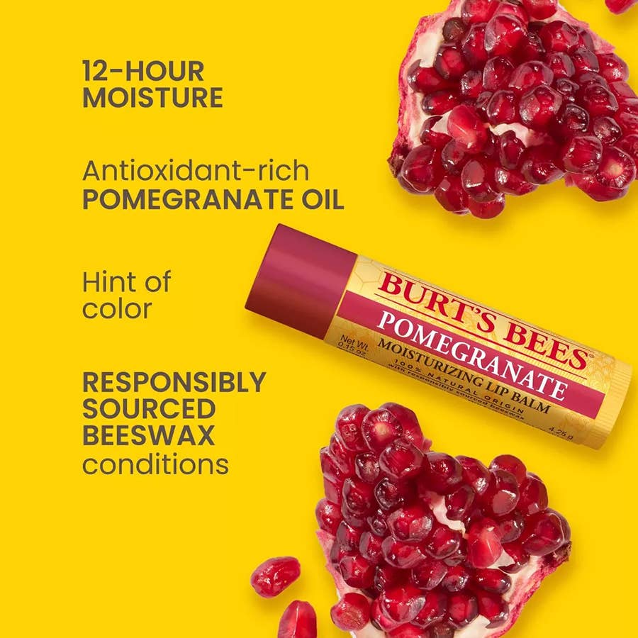 Burt's Bees - Pomegranate Moisturizing Lip Balm With Beeswax + Castor Oil