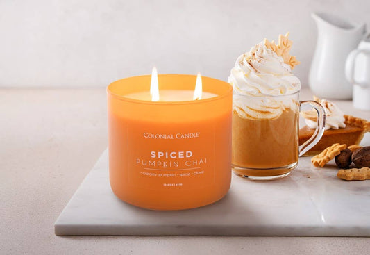 MVP Group International INC - Spiced Pumpkin Chai Scented Candle, Soy Blend Wax, 14.5oz
