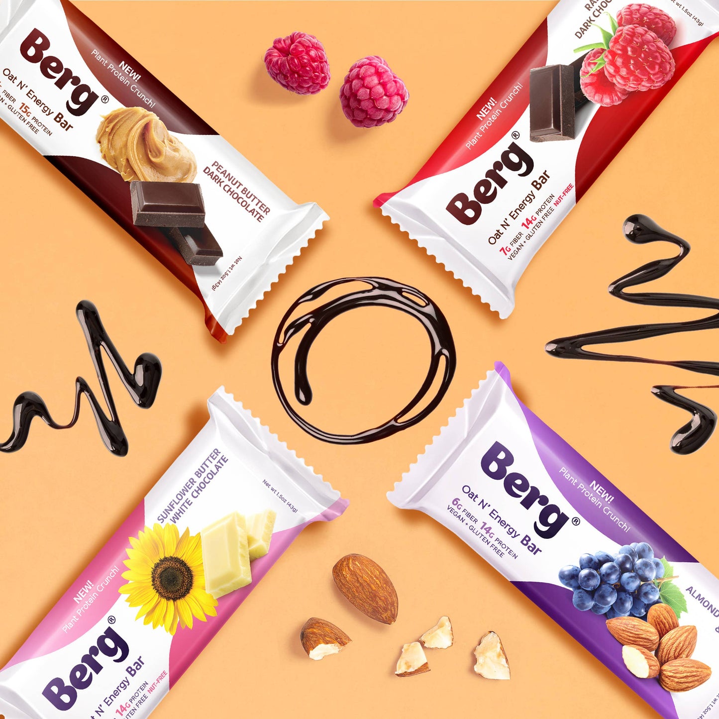 2.5oz Raspberry Dark Chocolate Energy Bar
