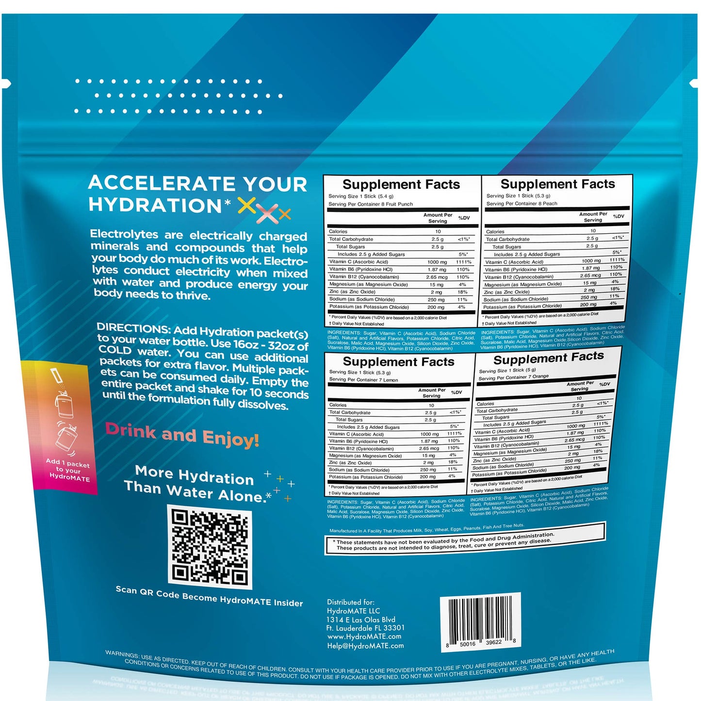 HydroMate - HydroMATE Electrolyte Powder Variety Pack (16 Sticks)