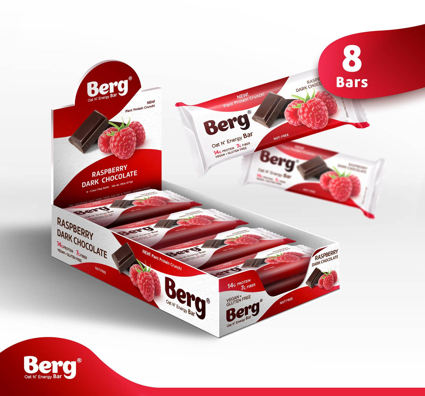 2.5oz Raspberry Dark Chocolate Energy Bar