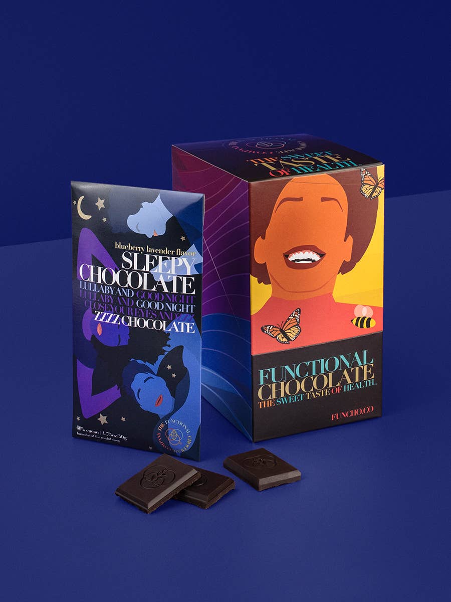 The Functional Chocolate Company - Sleepy Chocolate - Sleep Formula - Blueberry Lavender