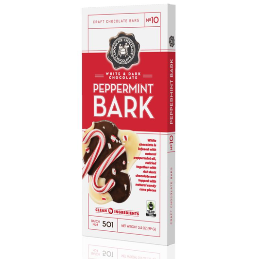 Chocolate Chocolate Chocolate Company - NO 10 - White & Dark Chocolate Peppermint Bar 3.5 OZ-CASE/12