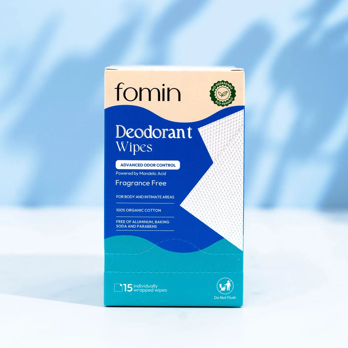 Fomin - Deodorant Wipes — pH-Balanced Odor Control | Fragrance Free: 5 PK / Fragrance Free