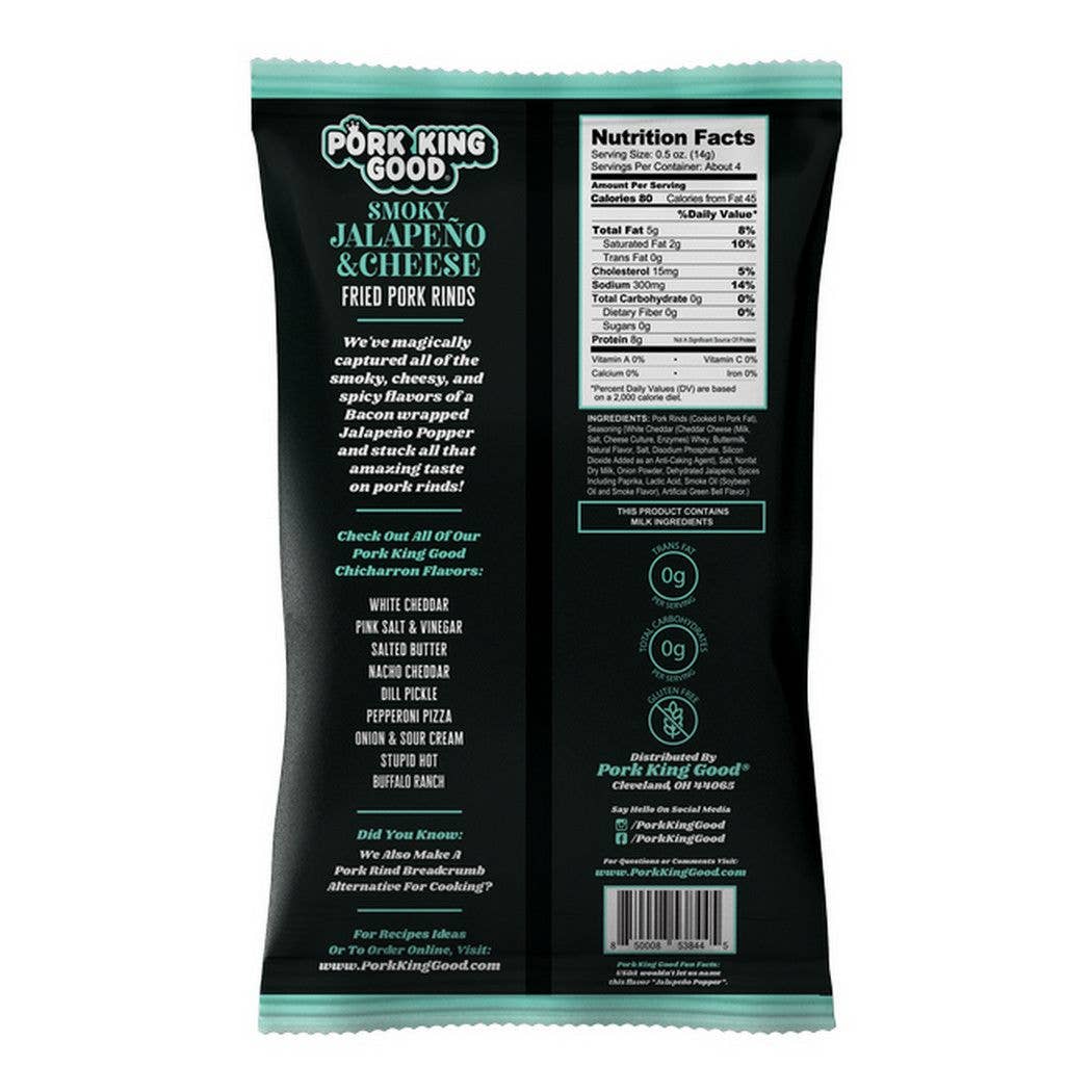 Smoky Jalapeno &Cheese Pork Rinds  1.75oz Bag