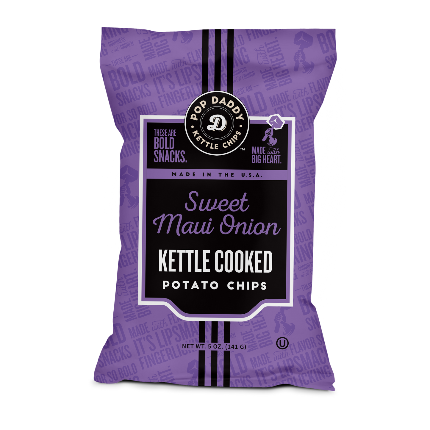 Pop Daddy Snacks - Kettle Cooked Potato Chips - 5oz - Sweet Maui Onion