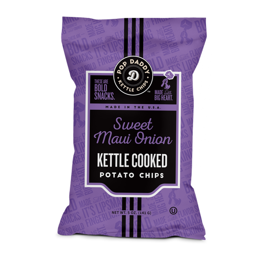 Pop Daddy Snacks - Kettle Cooked Potato Chips - 5oz - Sweet Maui Onion