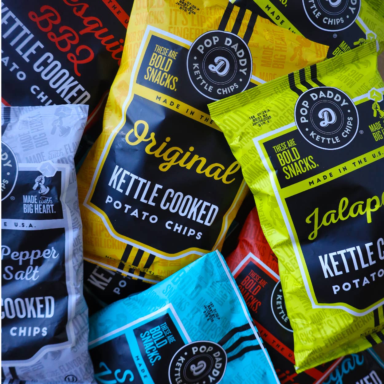 Pop Daddy Snacks - Salt and Vinegar Kettle Cooked Potato Chips 5.0 oz