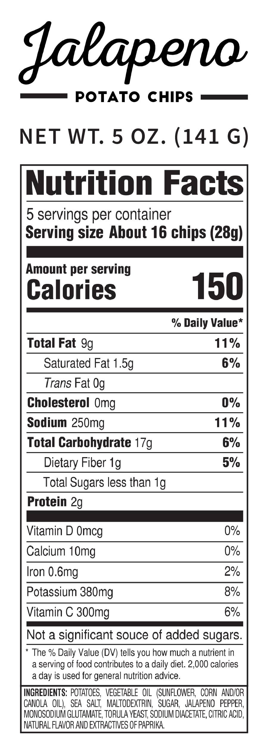 Pop Daddy Snacks - Jalapeño Kettle Cooked Potato Chips 5.0 oz