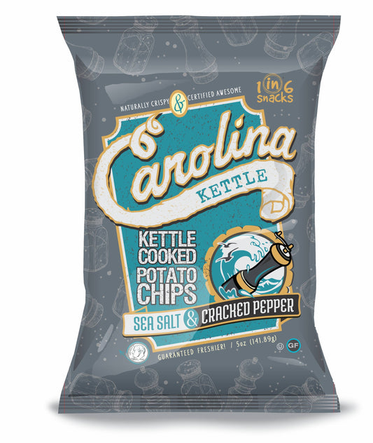 1 in 6 Snacks- Carolina Kettle chips - Sea Salt & Cracked Pepper Carolina Kettle 5 oz