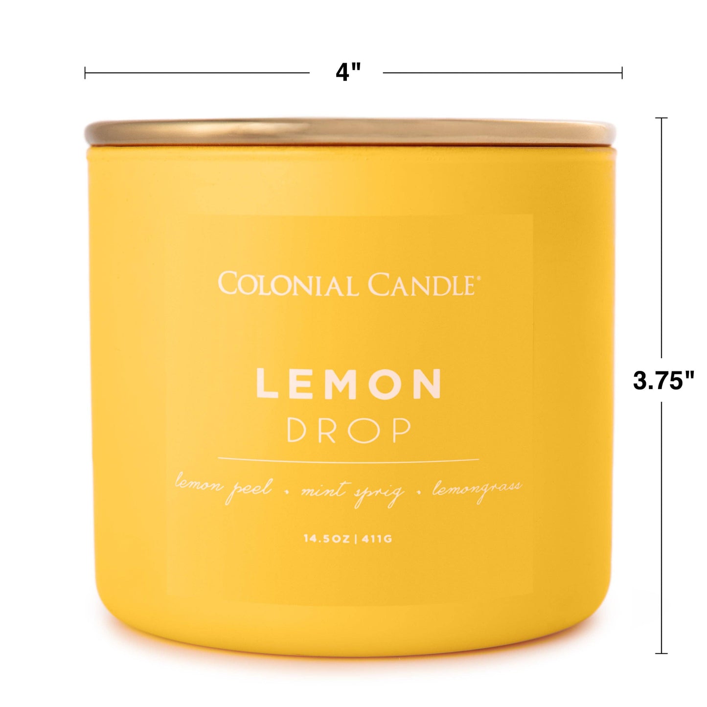 MVP Group International INC - Lemon Drop Scented Jar Candle, Soy Blend Wax, 14.5oz