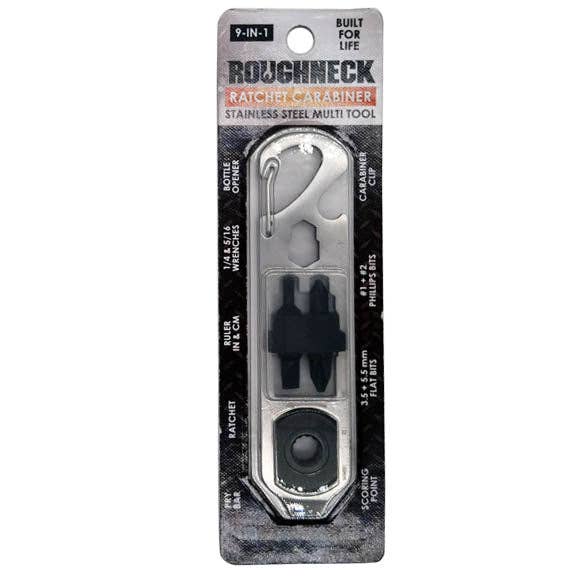 Novelty Closeout - ROUGHNECK RATCHET CARABINER TOOL-  6/PACK