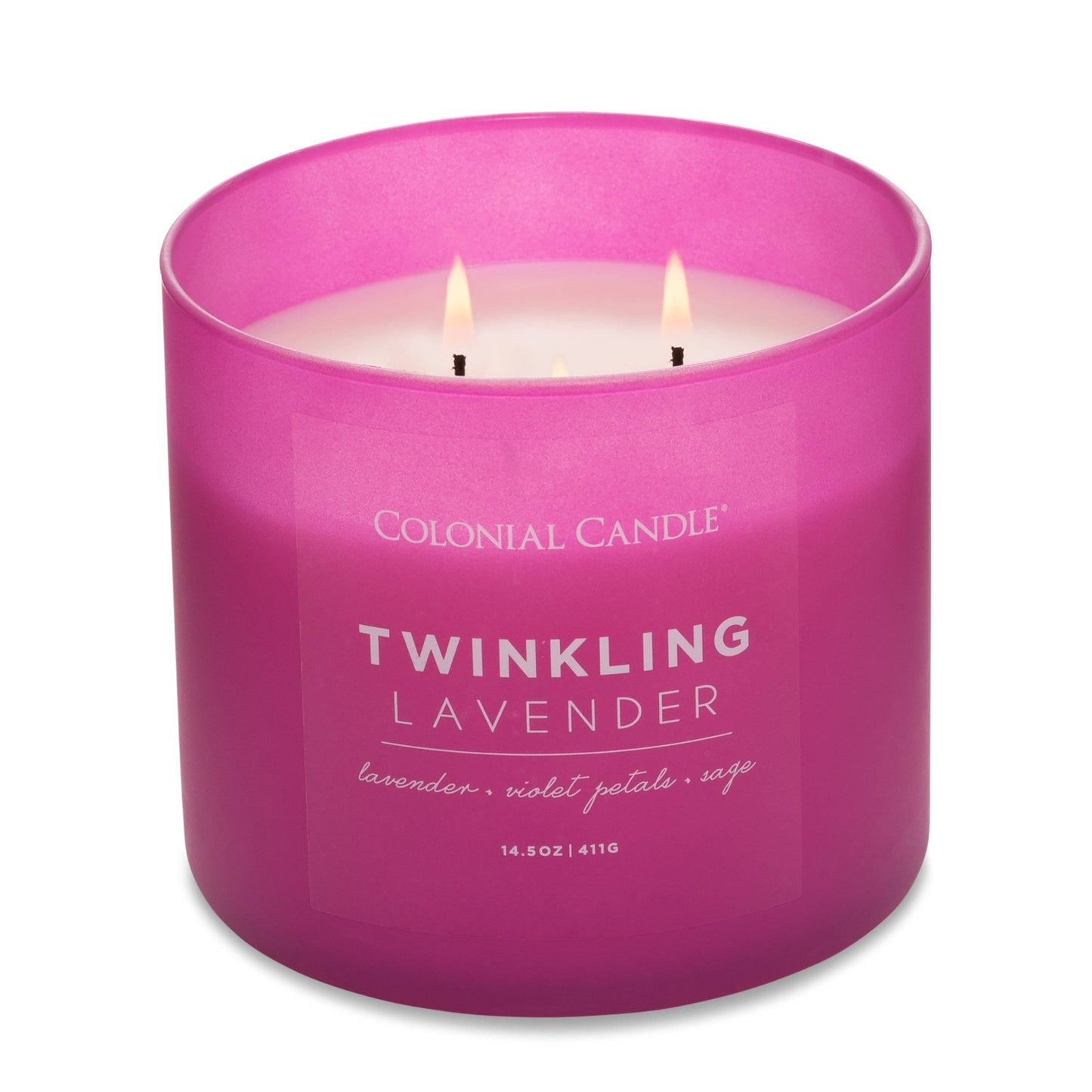 MVP Group International INC - Twinkling Lavender Scented Jar Candle, Soy Blend Wax, 14.5oz