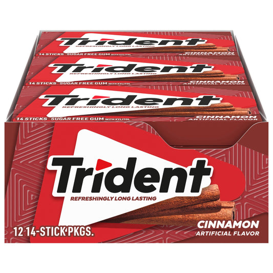 Trident Cinnamon 12 Ct 14 Sticks Each Tray