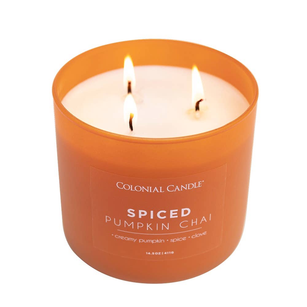 MVP Group International INC - Spiced Pumpkin Chai Scented Candle, Soy Blend Wax, 14.5oz