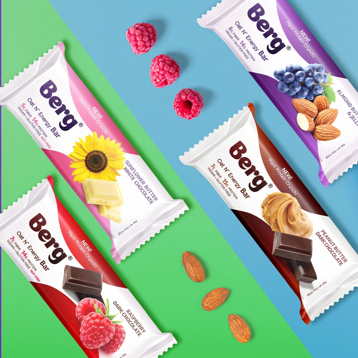 2.5oz Raspberry Dark Chocolate Energy Bar