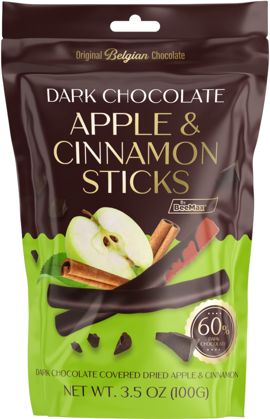 Beemax - Dark Chocolate-Covered Dried Apple & Cinnamon Sticks