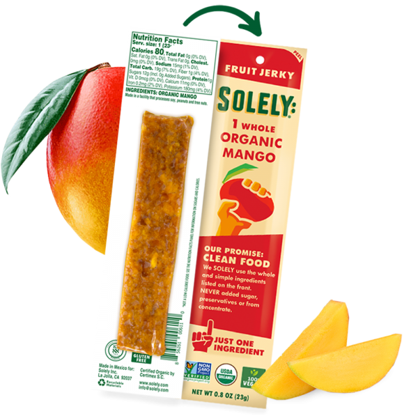 Solely Organic Mango Fruit Jerky Strip 0.8oz