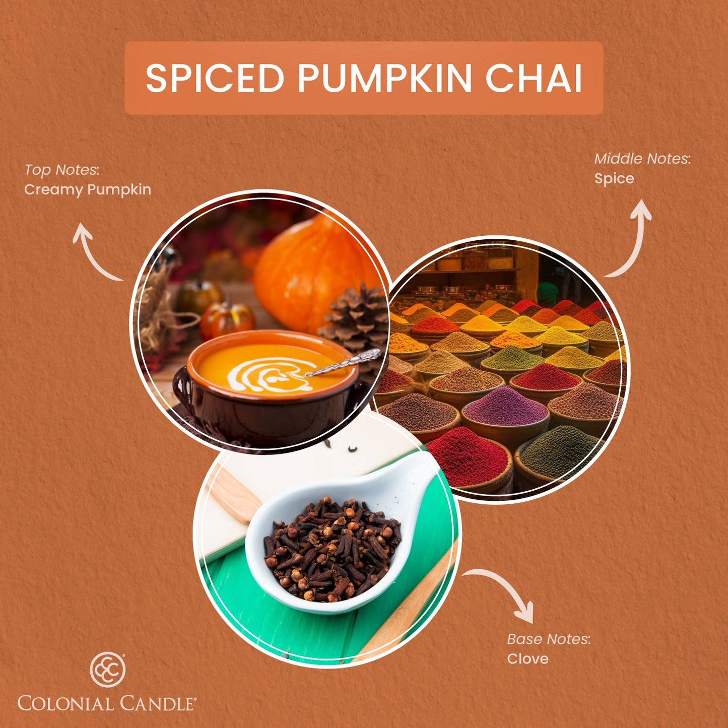 MVP Group International INC - Spiced Pumpkin Chai Scented Candle, Soy Blend Wax, 14.5oz