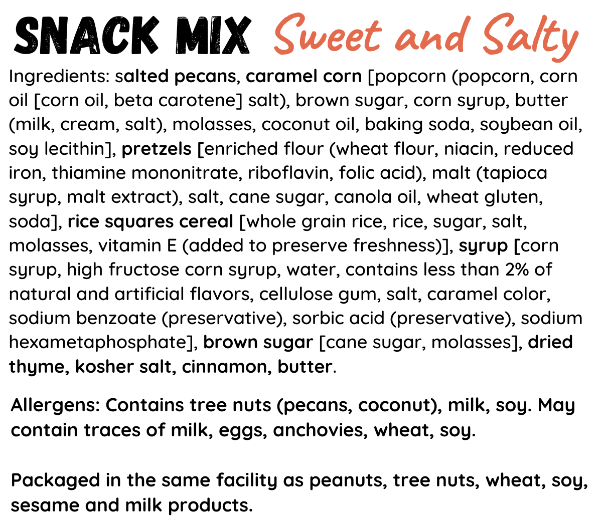 Captain Crazy’s Nuts and Fine Snacks - SWEET AND SALTY Nutty Snack Trail Mix