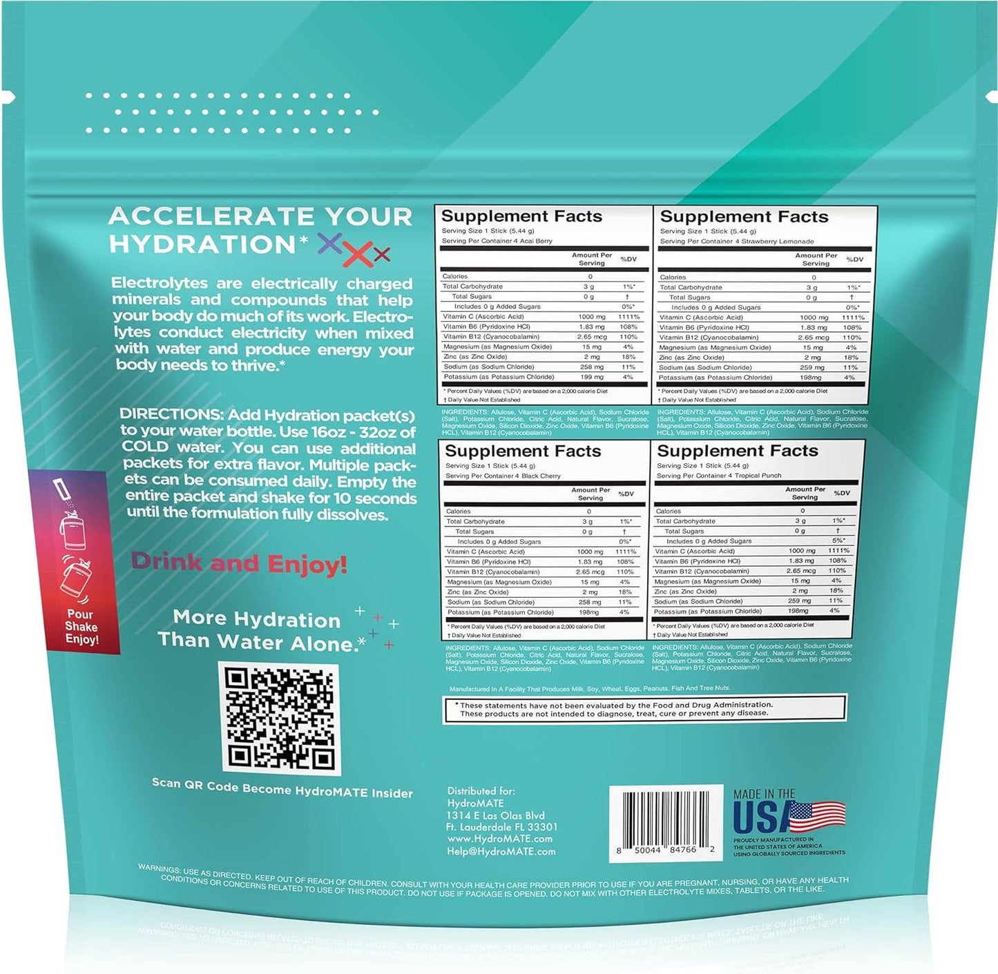 HydroMate - HydroMATE Sugar Free Electrolyte Powder Variety (16 Sticks)