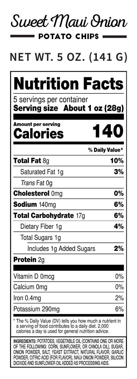 Pop Daddy Snacks - Kettle Cooked Potato Chips - 5oz - Sweet Maui Onion