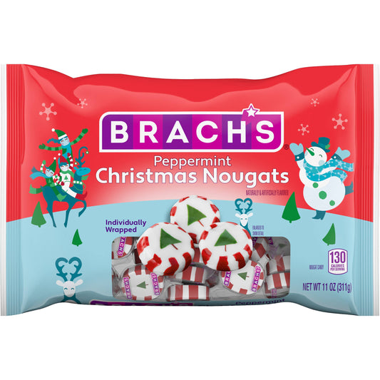 Grandpa Joe's Candy Shop - Brach's Peppermint Christmas Nougats, 11oz Bag, 12ct