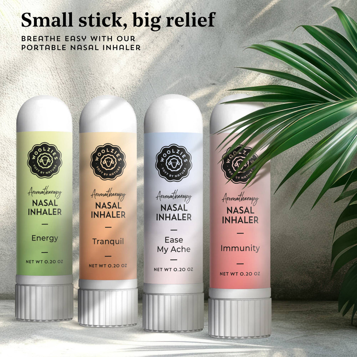 Woolzies - Aromatherapy Nasal Inhaler - Natural Essential Oil Blends: Ease My Ache