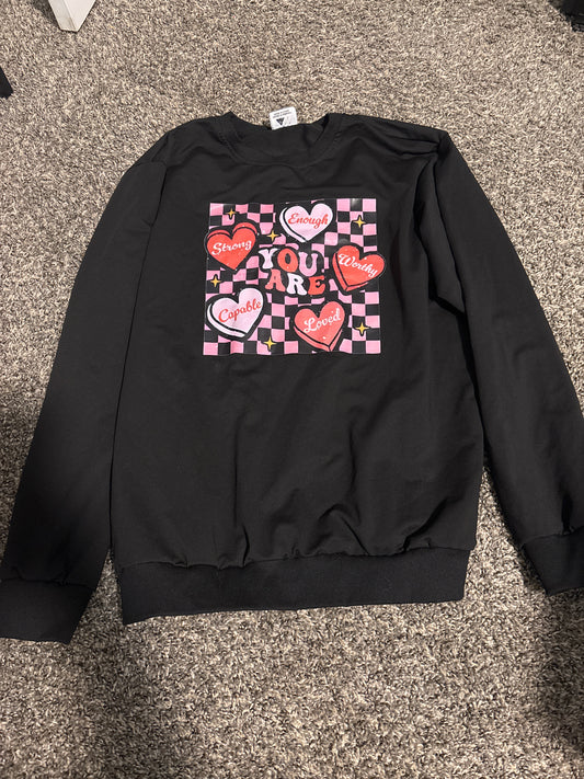 Large valentines sweatshirt