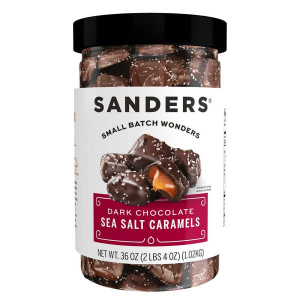 Pistest - Sanders Dark Chocolate Sea Salt Caramels, 36 oz