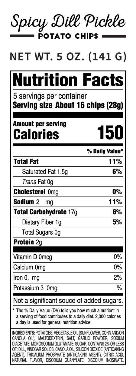Pop Daddy Snacks - Spicy Dill Pickle Kettle Cooked Potato Chips 5.0 oz